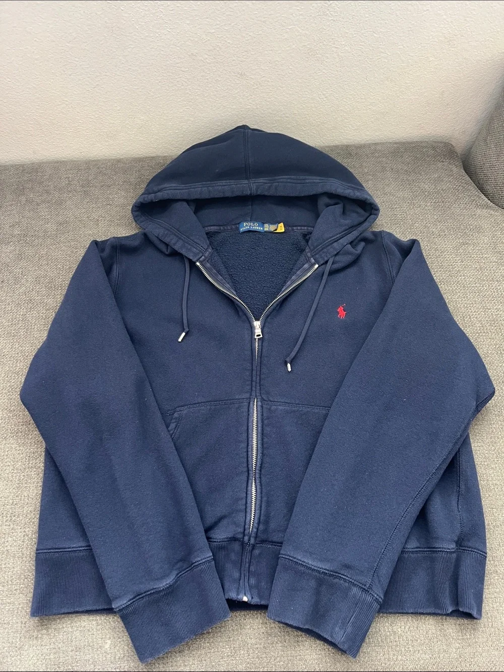Polo by Ralph Lauren Navy Full-Zip Hoodie with Red Pony